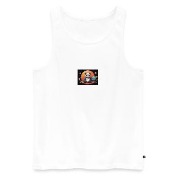 Panda im Weltraum - Männer Premium Bio Tank Top - Weiß - Vorne - Michal (187cm)
