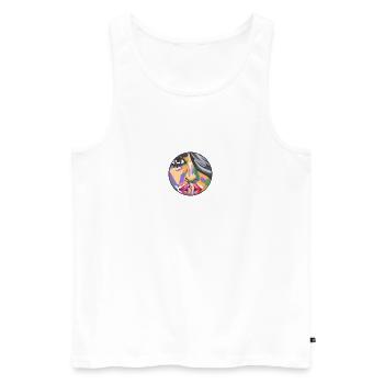 Silent Face - Shut up - Men's Premium Organic Tank Top - white - Front - AI Model Male 178 light (178cm)