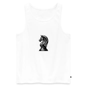 Schachspiel Pferd Schachfigur Springer Zeichnung - Männer Premium Bio Tank Top - Weiß - Vorne - Michal (187cm)