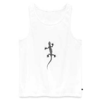 Gecko - Männer Premium Bio Tank Top - Weiß - Vorne - Michal (187cm)