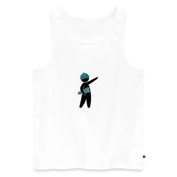 Un ingénieur sur un chantier de construction - Débardeur bio Premium Homme - blanc - Devant - AI Model Male 178 light (178cm)