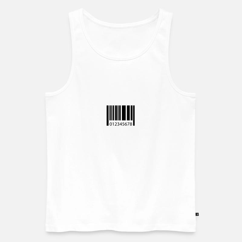Bar code - Men's Premium Organic Tank Top - white