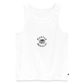 Hustle Mentality - Men's Premium Organic Tank Top - white - Front - AI Model Male 178 light (178cm)