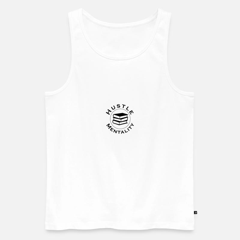 Hustle Mentality - Men's Premium Organic Tank Top - white