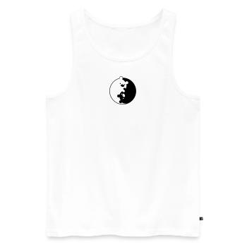 Yin Yang Bears - Men's Premium Organic Tank Top - white - Front - AI Model Male 178 light (178cm)