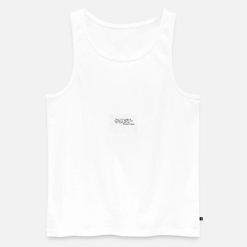 Quotedesign - Leonard Cohen - Men's Premium Organic Tank Top - white