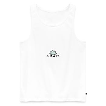 Cadeau d’idée Shawty Designe - Débardeur bio Premium Homme - blanc - Devant - Michal (187cm)