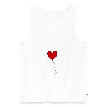 red heart red hearts red balloon balloon - Men's Premium Organic Tank Top - white - Front - AI Model Male 178 light (178cm)