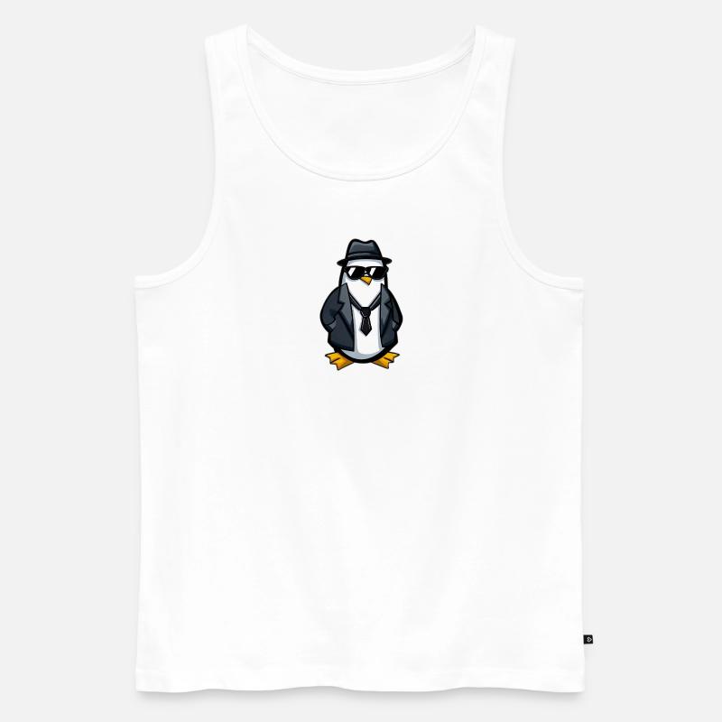 Agent Pinguin - Männer Premium Bio Tank Top - Weiß