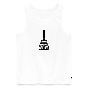 Broom - Men's Premium Organic Tank Top - white - Front - Michal (187cm)