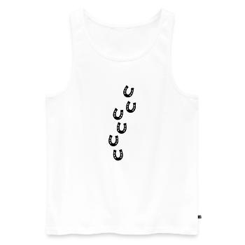 Horseshoe Track - Men's Premium Organic Tank Top - white - Front - AI Model Male 178 light (178cm)