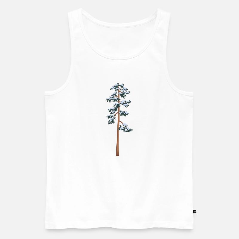 hoher Baum mit Schnee - Männer Premium Bio Tank Top - Weiß