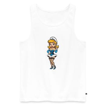 Blue gnome woman - Men's Premium Organic Tank Top - white - Front - AI Model Male 178 light (178cm)