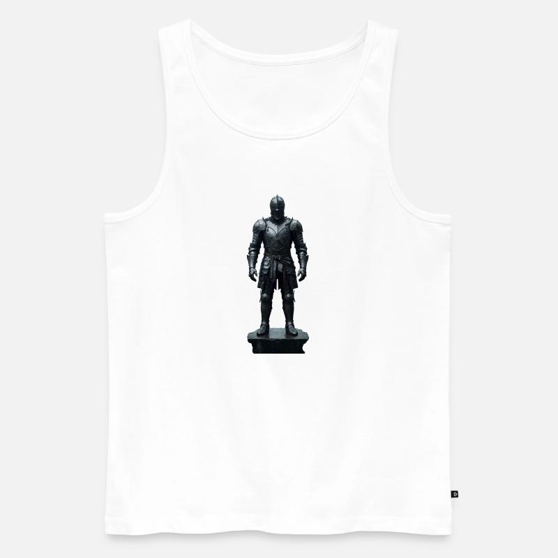 Dark Knight Armor Krieger-Silhouette - Männer Premium Bio Tank Top - Weiß