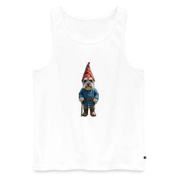 Magie du Schnauzer des Gnomes de jardin - Débardeur bio Premium Homme - blanc - Devant - Michal (187cm)