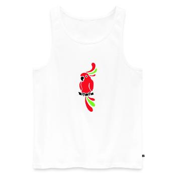 Papagei - bunt - Vogel - Männer Premium Bio Tank Top - Weiß - Vorne - Michal (187cm)