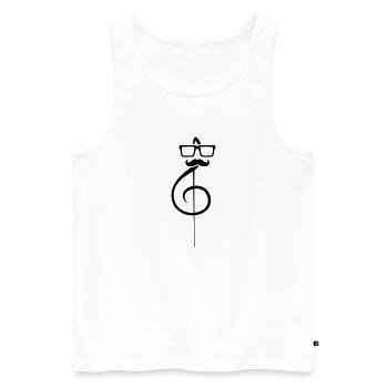 Musik Notenschlüssel Note Schnurrbart Nerd Geek - Männer Premium Bio Tank Top - Weiß - Vorne - Michal (187cm)