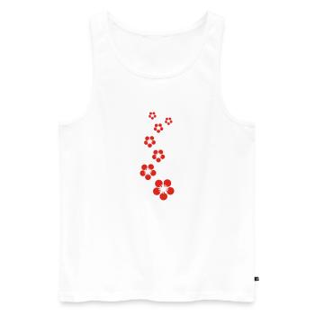 kirschblüten - Männer Premium Bio Tank Top - Weiß - Vorne - Michal (187cm)