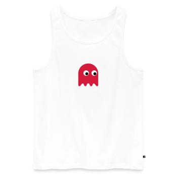 Game Classics Ghost - Männer Premium Bio Tank Top - Weiß - Vorne - AI Model Male 178 light (178cm)