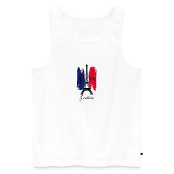 Paris Ich liebe es - Männer Premium Bio Tank Top - Weiß - Vorne - Michal (187cm)
