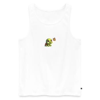 Karikatur Schildkröte 1 - Männer Premium Bio Tank Top - Weiß - Vorne - Michal (187cm)