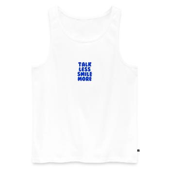 Talk less smile more blue - Men's Premium Organic Tank Top - white - Front - Michal (187cm)