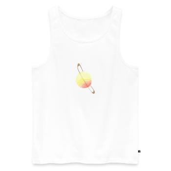 Planète jaune - Débardeur bio Premium Homme - blanc - Devant - AI Model Male 178 light (178cm)