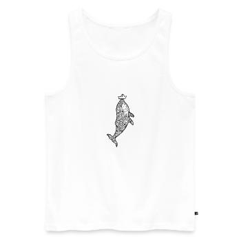 Whale ship - Men's Premium Organic Tank Top - white - Front - AI Model Male 178 light (178cm)