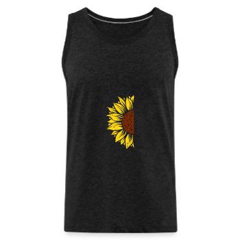Demi-tournesol - Débardeur bio Premium Homme - charbon - Devant - Alexander (188cm)