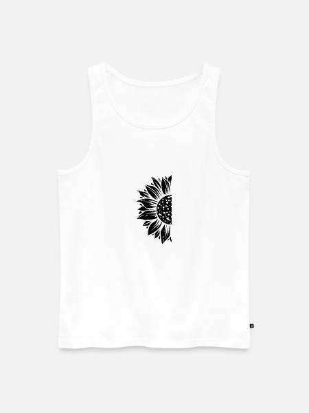 Half sunflower black - Men's Premium Organic Tank Top - white