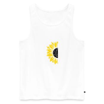 Half sunflower black and yellow - Men's Premium Organic Tank Top - white - Front - AI Model Male 178 light (178cm)