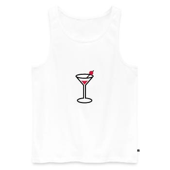Martini verre à cocktail - Débardeur bio Premium Homme - blanc - Devant - AI Model Male 178 light (178cm)