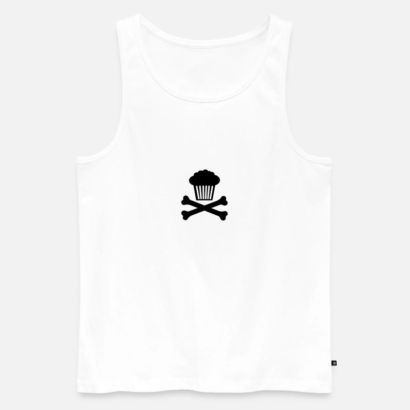 Cupcakes N´Bones - Männer Premium Bio Tank Top - Weiß