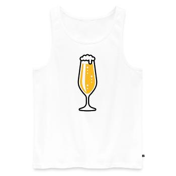 Pilsglas Schlank (Bier / Pils / Biertulpe / 2C) - Männer Premium Bio Tank Top - Weiß - Vorne - AI Model Male 178 light (178cm)