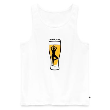 soirée alcool en verre de bière boire une célébration de la soif - Débardeur bio Premium Homme - blanc - Devant - Michal (187cm)