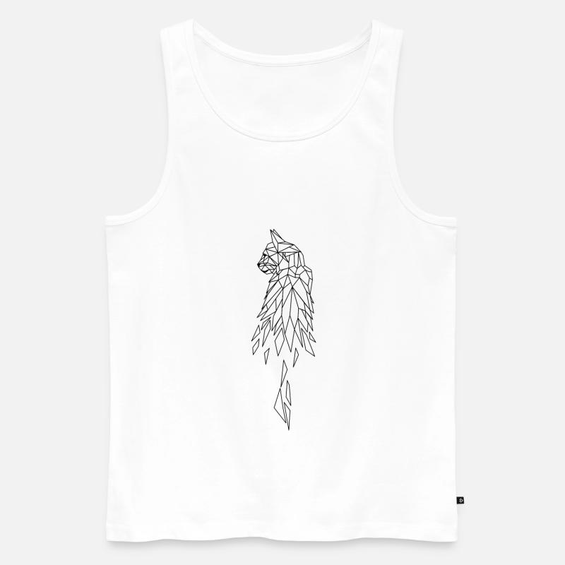 Katze Polygon transparent - Männer Premium Bio Tank Top - Weiß