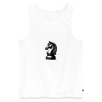 Schachspiel Schachfigur Pferd Springer - Männer Premium Bio Tank Top - Weiß - Vorne - Michal (187cm)