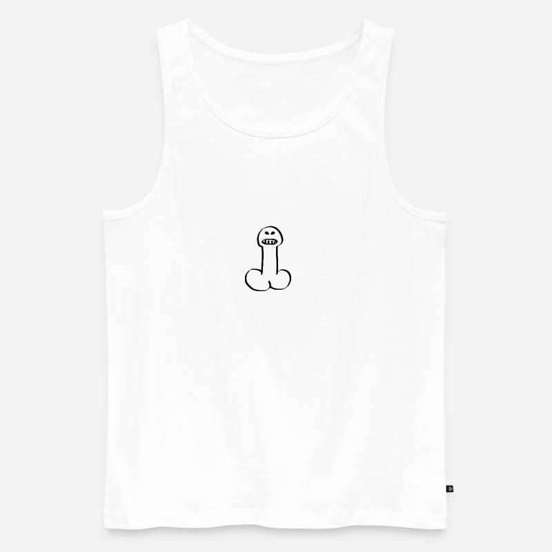 Penis angry Peniskopf Geschenkidee - Männer Premium Bio Tank Top - Weiß