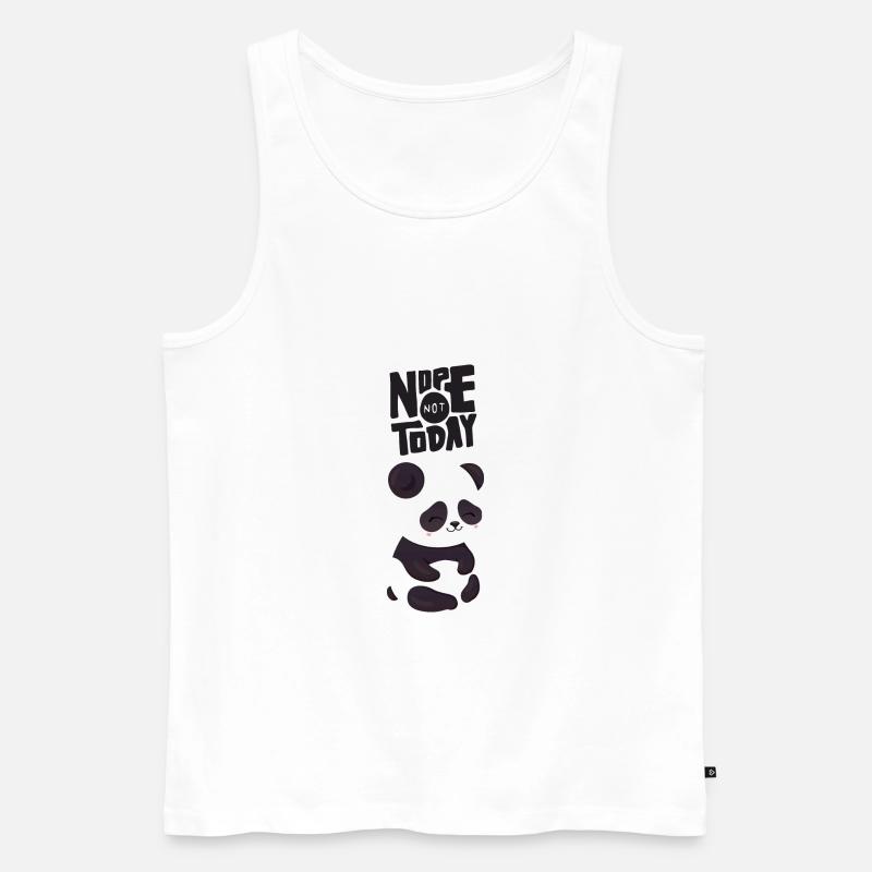 Nope Not Today - Cute Panda - Männer Premium Bio Tank Top - Weiß