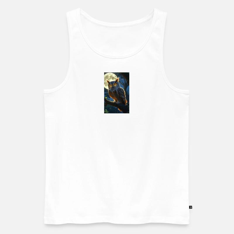 Majestätische Eule - Männer Premium Bio Tank Top - Weiß