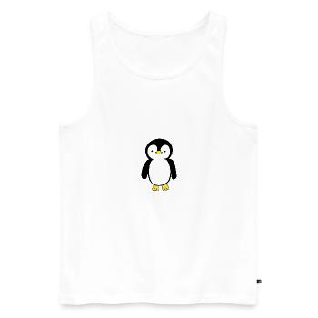 Pinguin - Männer Premium Bio Tank Top - Weiß - Vorne - Michal (187cm)