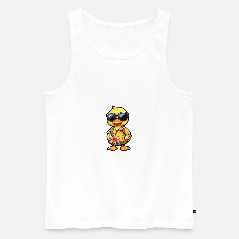 Ente Comic Urlaub - Männer Premium Bio Tank Top - Weiß