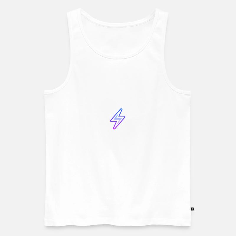 Blauer Blitz - Männer Premium Bio Tank Top - Weiß