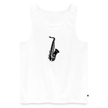 Saxophon - Männer Premium Bio Tank Top - Weiß - Vorne - Michal (187cm)