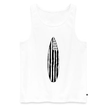 Planche de Surf Gwenn Ha Du - Débardeur bio Premium Homme - blanc - Devant - AI Model Male 178 light (178cm)