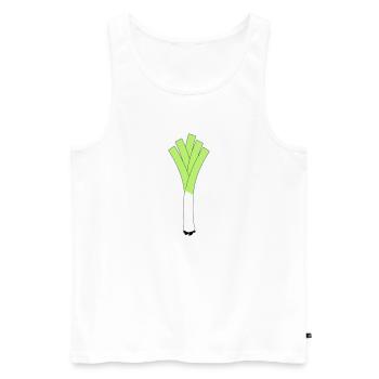 Fitness Poireaux Légumes Larry - Débardeur bio Premium Homme - blanc - Devant - AI Model Male 178 light (178cm)