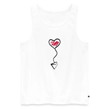 valentinsmail - Männer Premium Bio Tank Top - Weiß - Vorne - AI Model Male 178 light (178cm)
