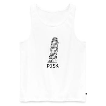 Pise - Débardeur bio Premium Homme - blanc - Devant - AI Model Male 178 light (178cm)