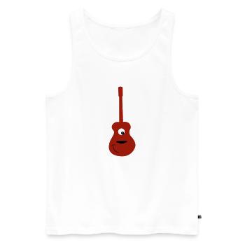 guitare acoustique souriante - Débardeur bio Premium Homme - blanc - Devant - Michal (187cm)