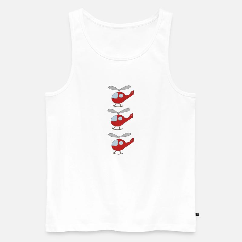 hubschrauber 3fach - Männer Premium Bio Tank Top - Weiß